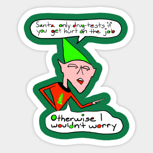 Elf Santa Claus On-The-Job Christmas Humor Sticker